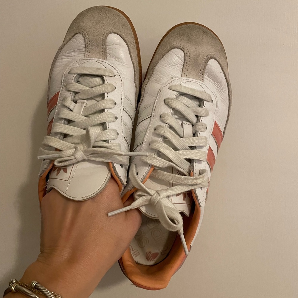 Adidas Samba White and Pink Sneakers | size 8 - Picture 2 of 8
